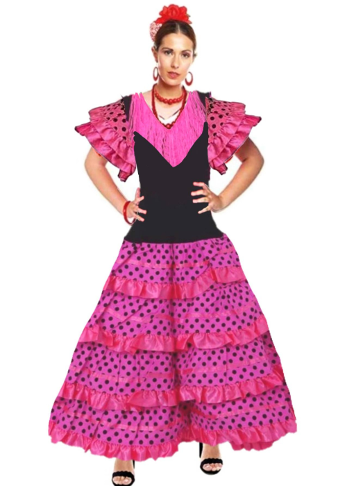 Disfraz de Flamenca Rosa para Mujer