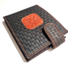 Cartera con Eguzkilore de Piel trenzada Negra - Bolsos y Carteras