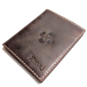 Cartera con Lauburu de Piel Marron Oscuro - Bolsos y Carteras