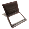Cartera con Lauburu de Piel Marron Oscuro - Bolsos y Carteras