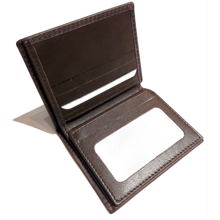 Cartera con Lauburu de Piel Marron Oscuro - Bolsos y Carteras