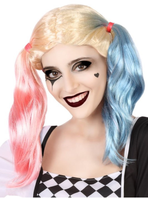 Peluca Coletas Chica Peligrosa - Complementos de Joker y Joker Baby