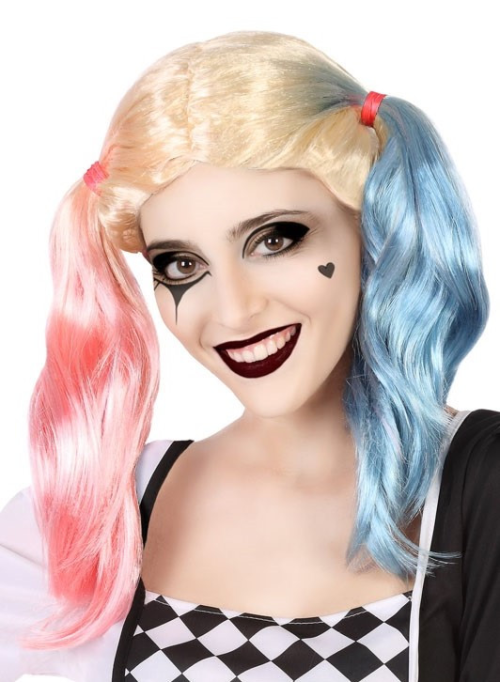 Peluca Coletas Chica Peligrosa - Complementos de Joker y Joker Baby