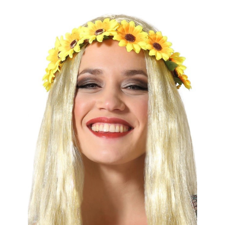 Cinta Con Flores Amarillas - Complementos años 60-70 (Hippies)