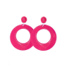 Pendientes De Aro Grande Fucsia