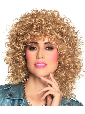 Peluca Melena Años 80 Rizos Rubia Club - Pelucas