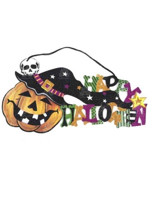 Cartel Calabaza con Sombrero Happy Halloween