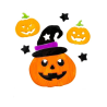 Pegatinas Calabaza con Gorro de Bruja en Gel