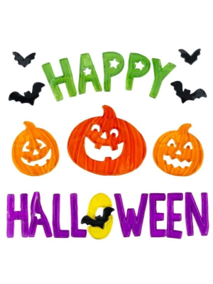 Pegatinas Happy Halloween Calabazas y murcielagos en Gel