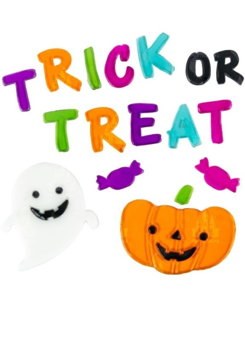 Pegatinas Trick or Treat Calabaza y Fantasma en Gel