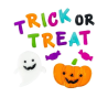 Pegatinas Trick or Treat Calabaza y Fantasma en Gel