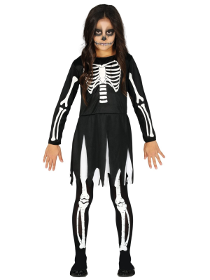 Disfraz de Vestido Esqueleto Infantil