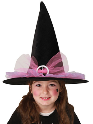 Sombrero Bruja Infantil Lazo Rosa