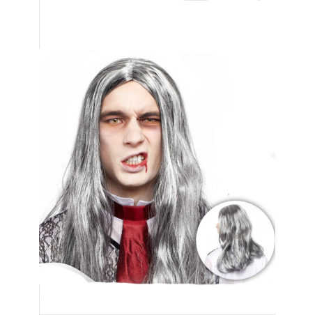 Peluca Melena Gris Vampiro