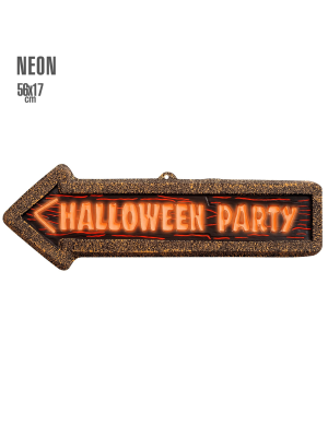 Señal Halloween Party 3D Fluorescente 56x17