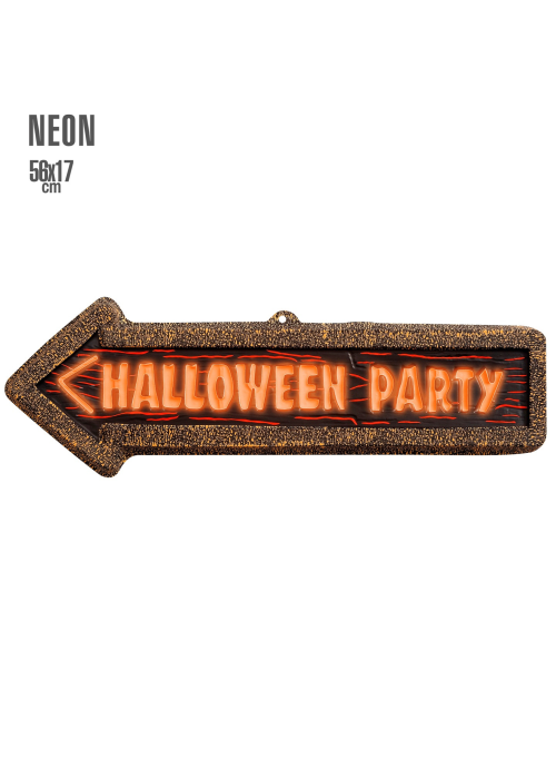 Señal Halloween Party 3D Fluorescente 56x17