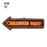 Señal Halloween Party 3D Fluorescente 56x17