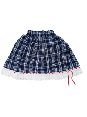 Falda cuadros con Puntilla Bebe