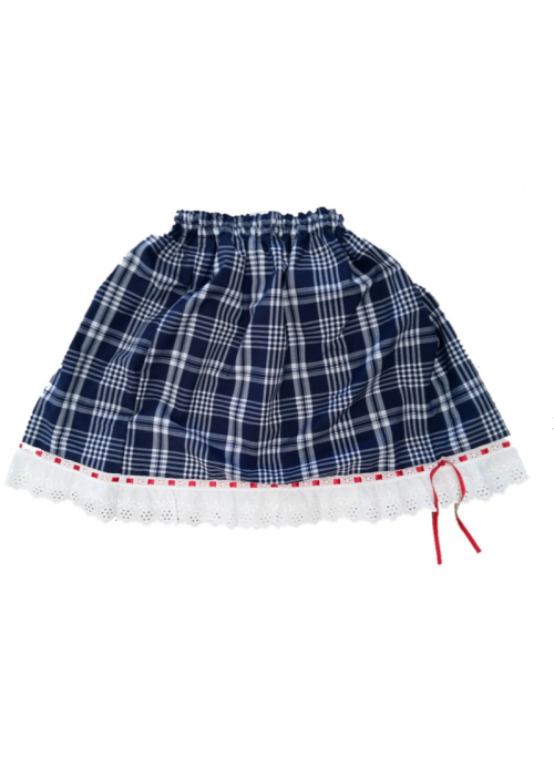 Falda cuadros con Puntilla Bebe
