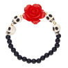 Pulsera Calaveras Flor Rojas