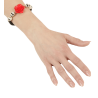 Pulsera Calaveras Flor Rojas