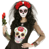 Pulsera Calaveras Flor Rojas