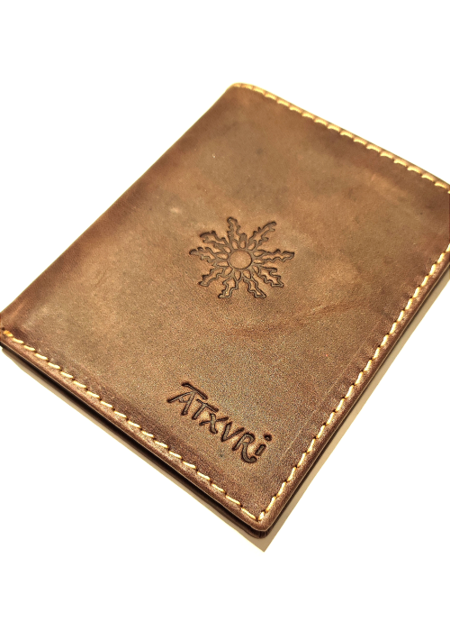 Cartera con Eguzkilore de Piel Marron - Bolsos y Carteras