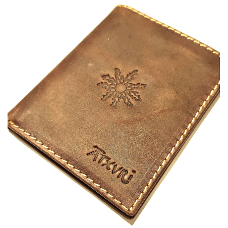 Cartera con Eguzkilore de Piel Marron - Bolsos y Carteras