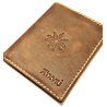 Cartera con Eguzkilore de Piel Marron - Bolsos y Carteras