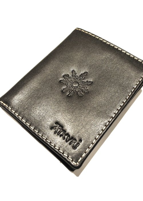 Cartera con Eguzkilore de Piel Negra - Bolsos y Carteras