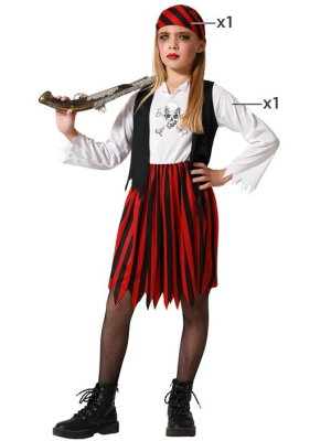 Disfraz de Piratesa Rayas Infantil - Disfraces de Piratas para Niñas