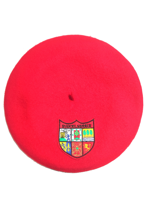 Txapela Bordada Roja Escudo Euskal Herria