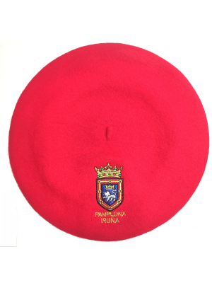 Txapela Bordada Roja Pamplona Iruña