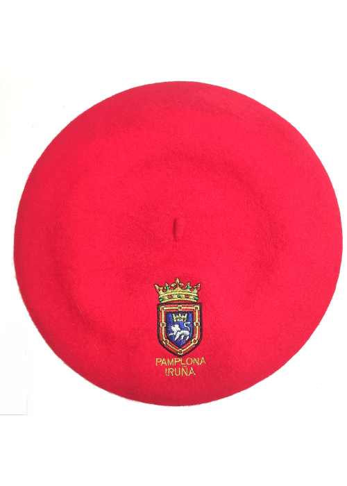 Txapela Bordada Roja Pamplona Iruña