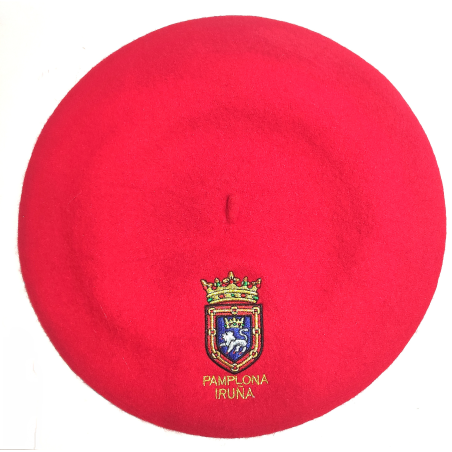 Txapela Bordada Roja Pamplona Iruña