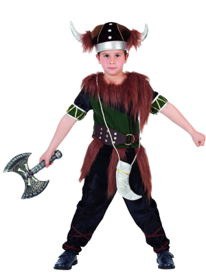 Disfraz de Vikingo Verde Infantil - Disfraces de Vikingos para Niños