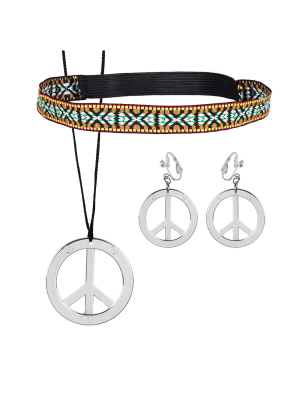 Set de Hippie Cinta, Collar y Pendientes