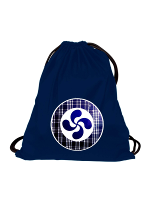 Mochila Arrantzale Azul Lauburu Circulo Cuadros