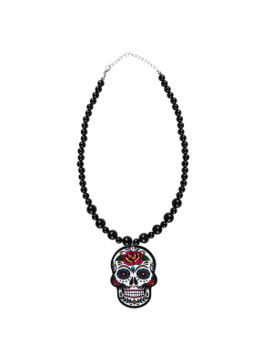 Collar Calabera Mexicana Bolas