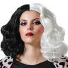 Peluca Blanca y Negra Melena