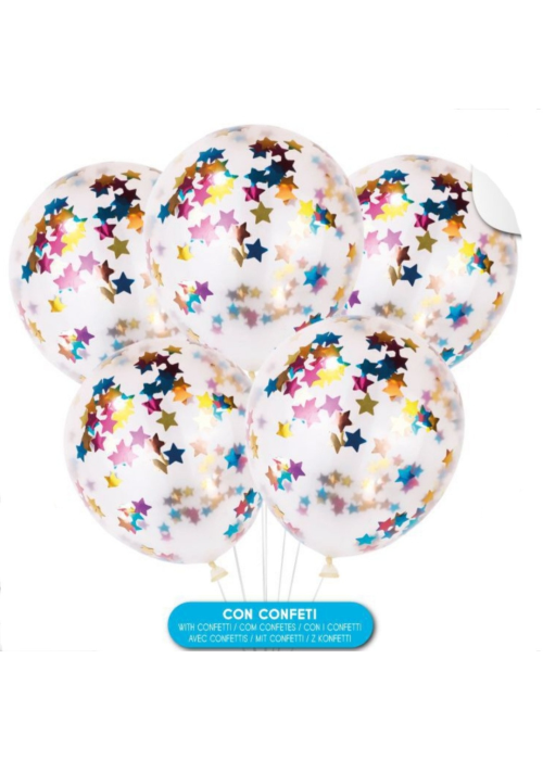 Globo Confetti Estrellas 5 Unidades