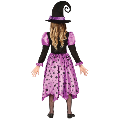 Disfraz de Bruja Morada Estrellitas Infantil