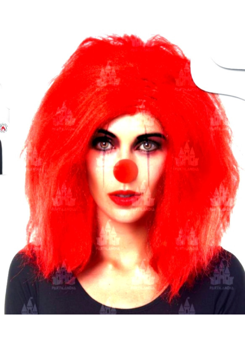 Peluca Melena Payasa Roja