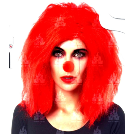 Peluca Melena Payasa Roja