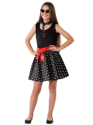 Disfraz de Años 60 Negro Niña