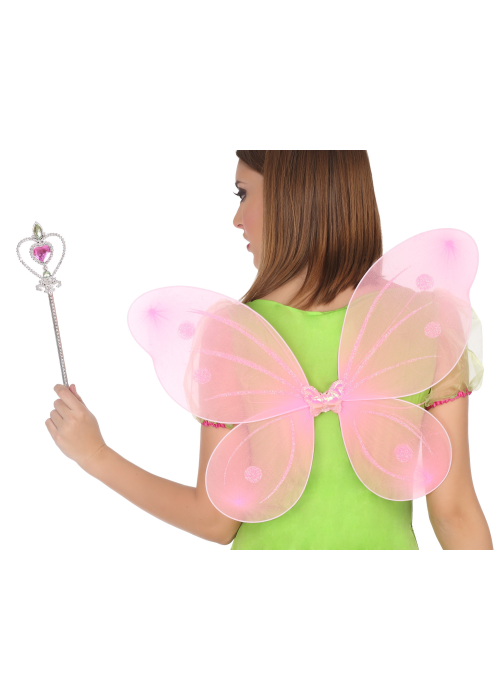 Alas de Hada Rosa con Varita