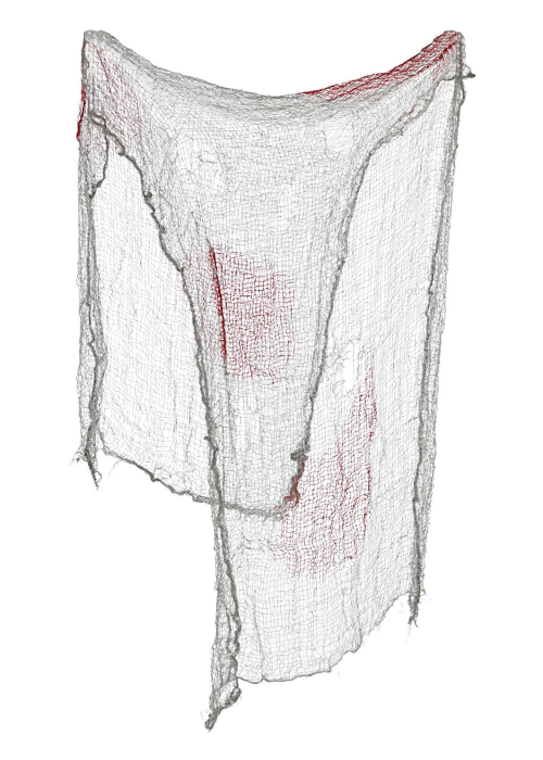 Cortina Gris con Mancha de Sangre