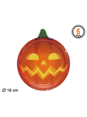 Plato con Forma de Calabaza 18cm 6 Unid