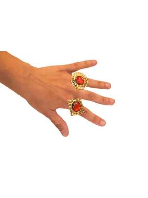 Comprar Anillo Piedra Roja Borde Dorado Forma Surtida - Collares, Pulseras y Anillos