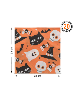 Servilletas Naranjas de Halloween 20unid